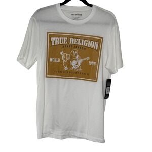 True Religion Men's Buddha Foil Graphic Tee White Size S - Read Description